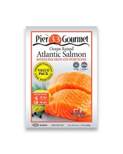 Pier 33 Gourmet Frozen Boneless Skin-On Salmon 680 g / 1.5 lb