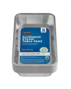 Selection Large Recycled Aluminum Trays 15-Pack / 19.25" x 11.5" x 2.8"