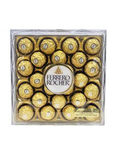 Ferrero Rocher Box of Chocolates Filled with Hazelnuts and Chocolate Cream 24 Units