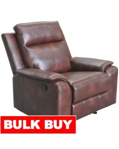 Brown Synthetic Leather Recliner Sofa