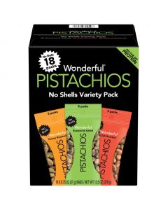 Wonderful Assorted Flavor Shelled Pistachios 18 Units / 21 g / 0.75 oz