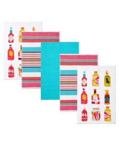 Caro Home Kitchen Towels 5 Pieces 43 cm x 71 cm / 17“ x 28”