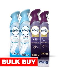 Febreze Air Effects Linen and Sky and Mountain Aroma Air Freshener Spray 4 Units / 250 g / 8.8 oz