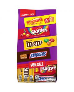 Snickers, M&M's, Skittles and Starburst Chocolates and Confectionery Assorted Jumbo Pack 895.6 g / 31.59 oz