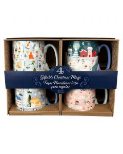 Ten Strawberry Street Holiday Mug Set 4 Pieces / 487.96 mL / 16.5 oz