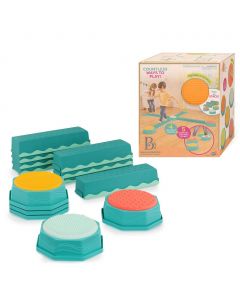 B toys Modular Balance Playset for Kids 8 Beam Sections and 5 Sensory Steps