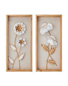 Mikasa Home Accents Wall Decoration with Metal Flower 2 Pieces