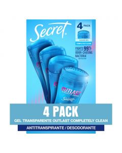 Secret Outlast Antiperspirant and Deodorant Gel 4 Units / 73 g / 2.6 oz