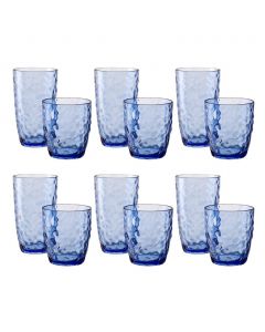 12-Piece Hammered Glass Set