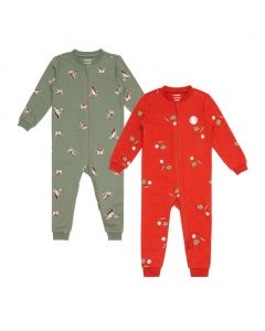 Pekkle Organic Cotton One Piece Pajamas for Baby Boy 2 Units