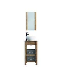 15WEST Vanity Set in Natural Oak 45.97 cm x 45.97 cm x 83.82 cm / 18.1“ x 18.1” x 33"