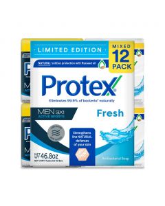 Protex Active Sports & Fresh Men's Body Bar Soap 12 Units / 110 g