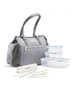 Fit and Fresh Insulated Lunch Bag Set with Thermal Insulation and Antimicrobial Protection