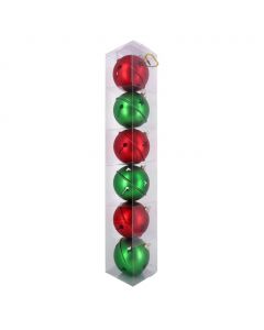 Selection Set of Christmas Spheres in Assorted Colors 6 Units
