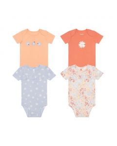 Pekkle Baby Girl's Bodysuit T-Shirts 4 Pieces