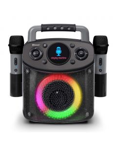 Singing Machine Karaoke Machine with Microphones and LED Lights for Kids
