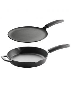 Tramontina 4-Piece Cast Iron Skillet and Comal with Silicone Grip