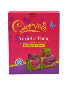 Curves Super Absorbent Pads and Liners 66 Units