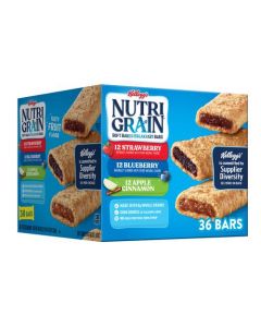 Kellogg's Nutri Grain Whole Grain and Real Fruit Bars 36 Units / 37 g / 1.3 oz