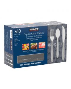 Kirkland Signature Crystal Clear Cutlery Set 360 Pieces