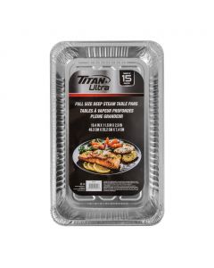 Titan Aluminum Food Trays 15 Units / 49.3 cm x 29.2 cm / 19.4“ x 11.5”