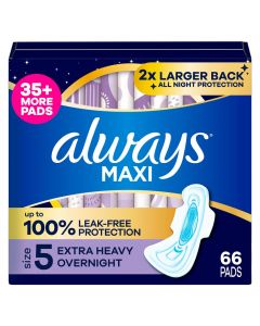 Always Maxi Nighttime Sanitary Pads with Wings Size 5 / 66 Units