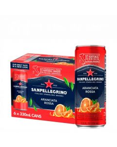 San Pellegrino Aranciata Rossa Sparkling Beverage with Orange Juice 6 Units / 330 mL