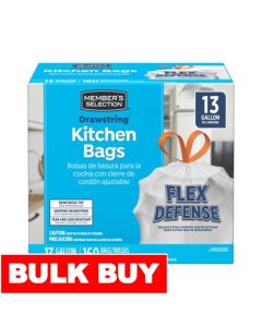 Selection Kitchen Drawstring Trash Bag 160 Units / 49 L / 13 gal