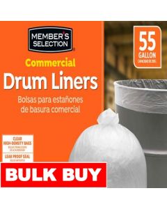 Selection High-Density Trash Bags with Leak Proof Seal 200 Units / 208 L / 55 gal
