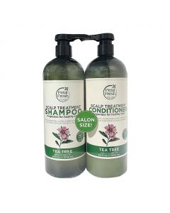 Petal Fresh Tea Tree Scalp Treatment Shampoo and Conditioner 2 Units / 1 L / 34 oz